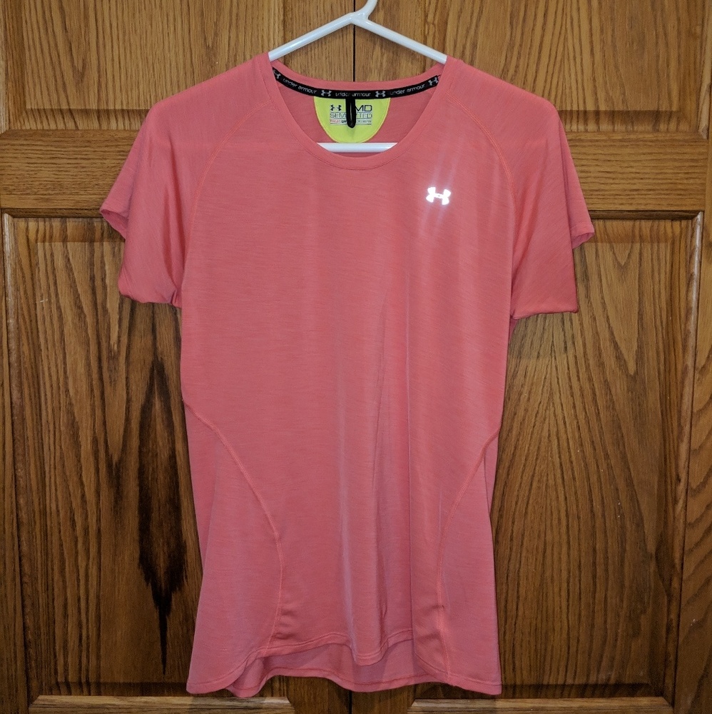 Coral Under Armour athletic top